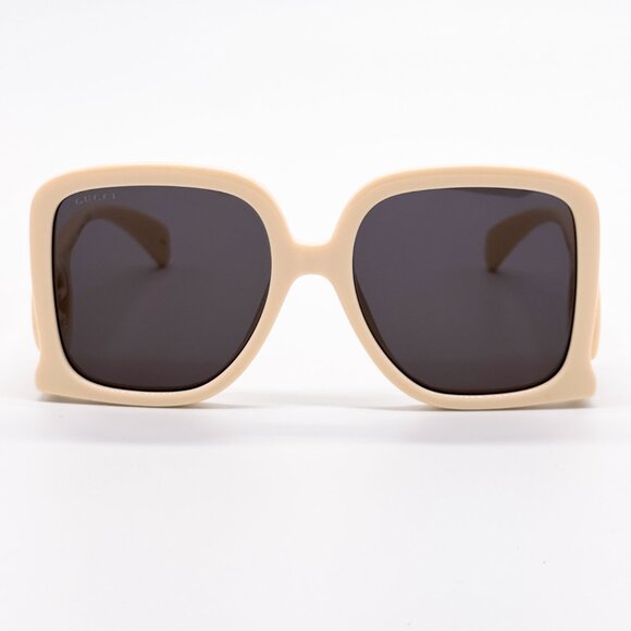 NEW GUCCI GG1326S 009 OVERSIZED IVORY GREY WOMEN SUNGLASSES GUCCI - Picture 4 of 14